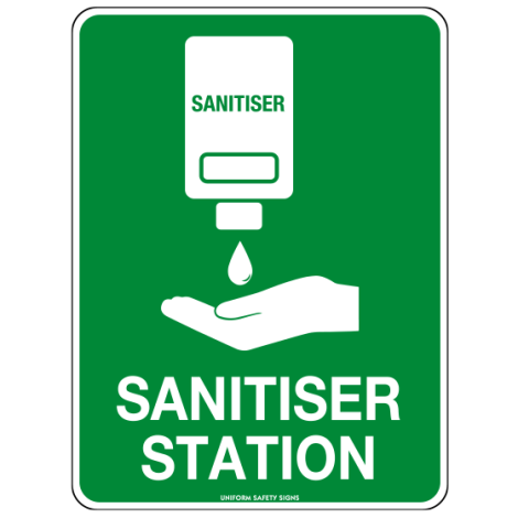 Poly Hand Sanitiser Station Sign 30 x 22.5cm - 5904MP , 