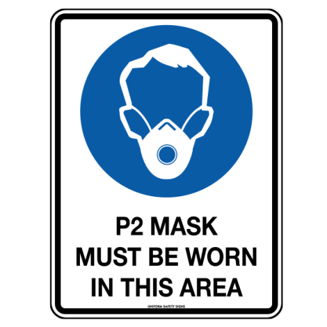 Poly P2 Mask Sign 30 x 22.5cm - 5907MP , 