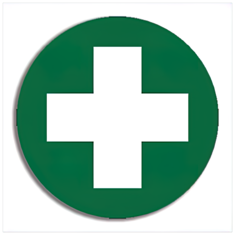 First Aid Cross Sticker 5 x 5cm Sheet/5 - 694S , 
