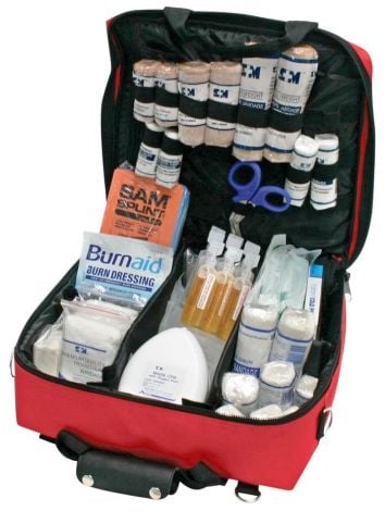 First Responder Emergency Kit in a Red Bag & Shoulder Strap - 95004 , 