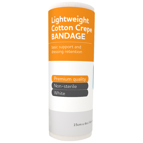 AEROCREPE Light Cotton Crepe Bandage 15cm x 4M Wrap/12 - ACL150 , 