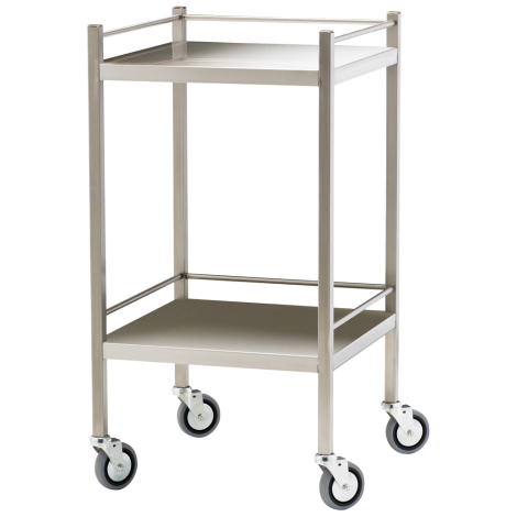 Small Stainless Steel Trolley with Rails 50 x 50 x 97cm - ACR07 , 