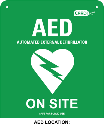 CARDIACT Poly AED On Site Sign 22.5 x 30cm - CA-04 , 