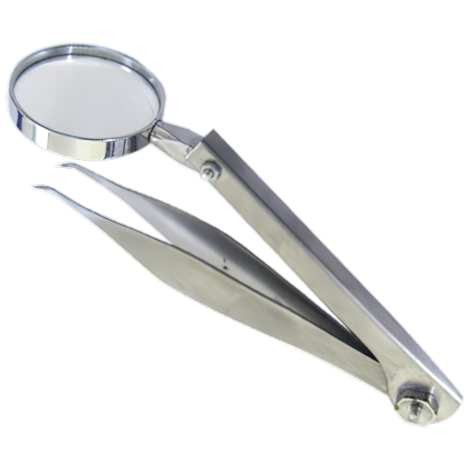AEROINSTRUMENTS Stainless Steel Magnifying Glass Forceps 11cm - AFG11 , 