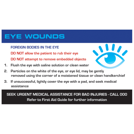 AEROGUIDE Eye Wound First Aid Card - AGEL , 