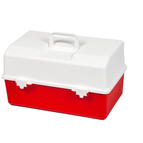 AEROCASE Red and White Plastic Tacklebox with 1 Tray 16 x 33 x 19cm - AKP001R , 