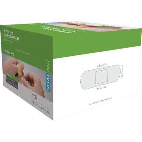 AEROPLAST Plastic Standard Strip 7.2 x 1.9cm Box/500 - AP1500 , 