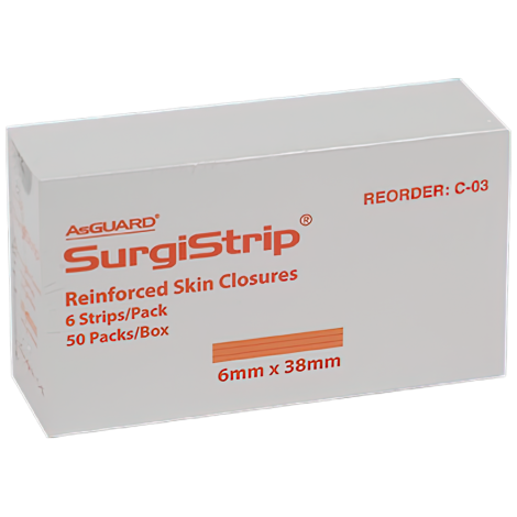 AEROPLAST Wound Closure Strips 6 x 38mm Box/50 (6 strips/card) - APWC3866 , 