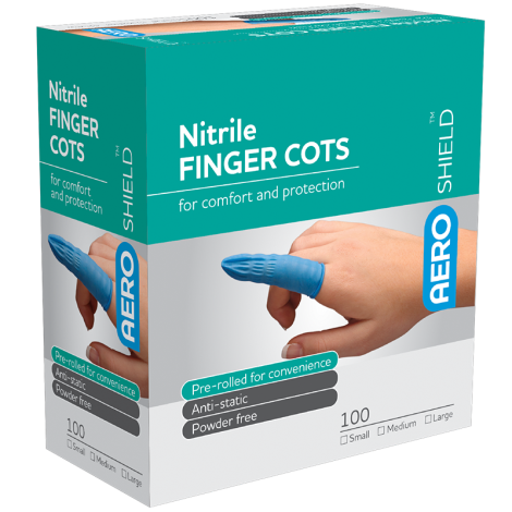 AEROSHIELD X-Large Nitrile Finger Cots Box/100 - ASN100-XL , 