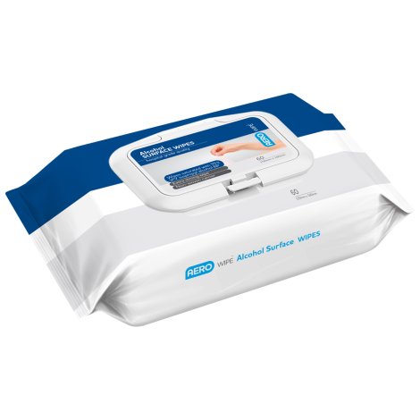 AEROWIPE 75% Isopropyl Alcohol Surface Wipes Pouch/60 - AW7600 , 