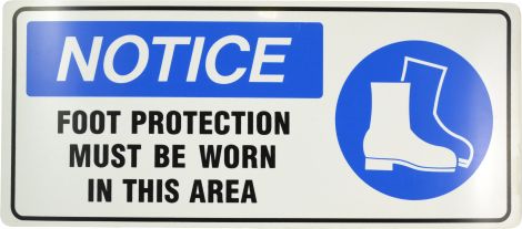Sign - Foot Protection Must Be Worn In This Area 460 x 200mm P - BSN6 , 