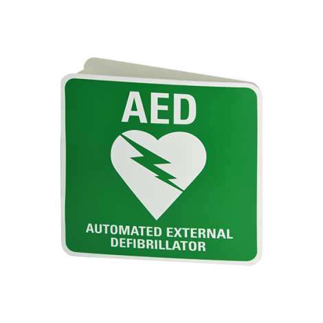 CARDIACT Poly AED Angle Bracket Sign 22.5 x 22.5cm - CA-10 , 