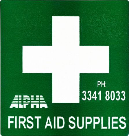 First Aid Sticker - 10 x 10cm Green - EFAS , 