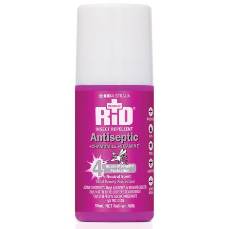 Rid Medicated Plus Chamomile + Vitamin E + Antiseptic Insect Repellent Roll-on - 50ml - 218050 , 