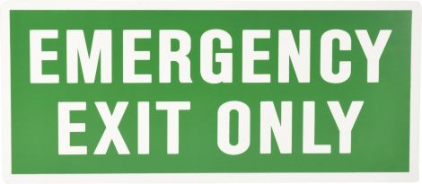 Sign - Emergency Exit Only 460 x 200mm P - G5 , 