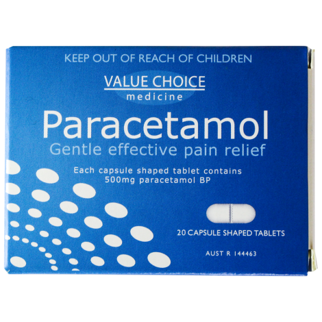 Paracetamol 500mg Tablets Box/20 - HV20G , 