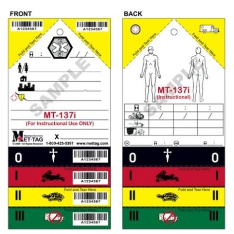 METTAG MT-137i START training triage tags on recyclable card stock, pack of 50