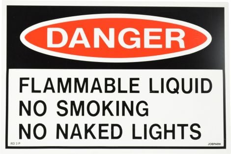 Sign - Danger Flammable Liquid No Smoking No Naked Lights - 450 x 300mm P - RD3 , 