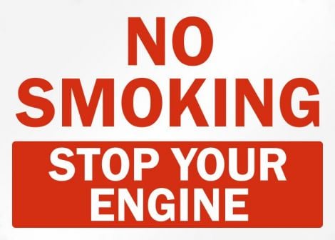 Sign - No Smoking Stop Your Engine 250 x 300mm P - RS4 , 