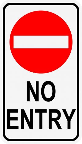 Sign - (Traffic Sign) No Entry 450 x 750mm P - T1 , 