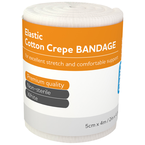 AEROCREPE Elastic Crepe Bandage 5cm x 4M Wrap/12 - ACE50 ,