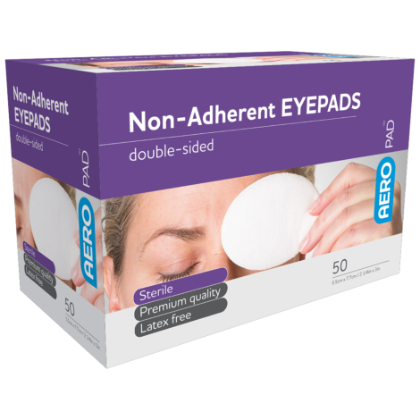 AEROPAD Non-Adherent Eye Pads 5.5cm x 7.7cm Box/50 - AEP1S , 