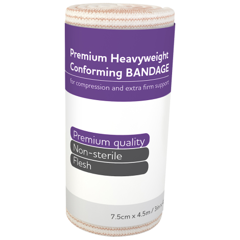 AEROFORM Premium Heavyweight Conforming 7.5cm x 4.5M Wrap/12 - AFHP75 , 