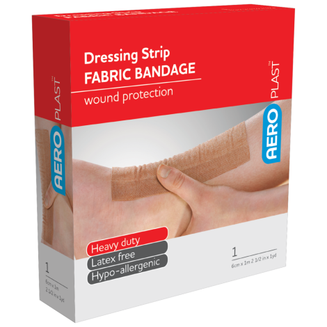 AEROPLAST Premium Fabric Dressing Strip 6cm x 1M - AFP610 , 