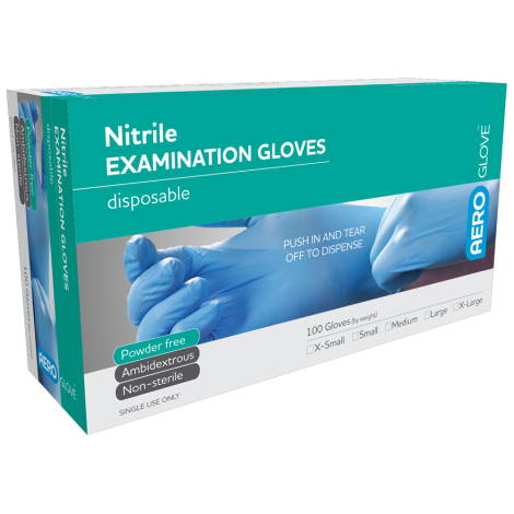 AEROGLOVE Small Nitrile Powder-Free Gloves Box/100 - AGNPF01-S , 