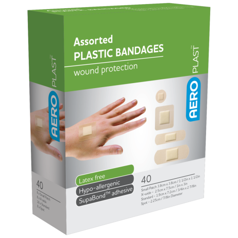 AEROPLAST Plastic Assorted Dressings Box/40 - AP1040 , 