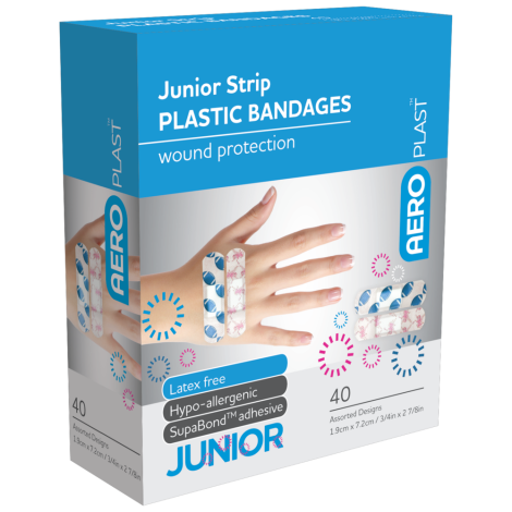 AEROPLAST Plastic Junior Strip 7.2 x 1.9cm Box/40 - APC040 , 