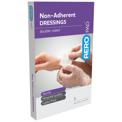 AEROPAD Non-Adherent Dressing 5 x 5cm Box/5 - APD505S , 