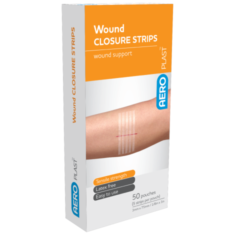 AEROPLAST Wound Closure Strips 3 x 75mm Box/50 (5 strips/card) - APWC7535 , 