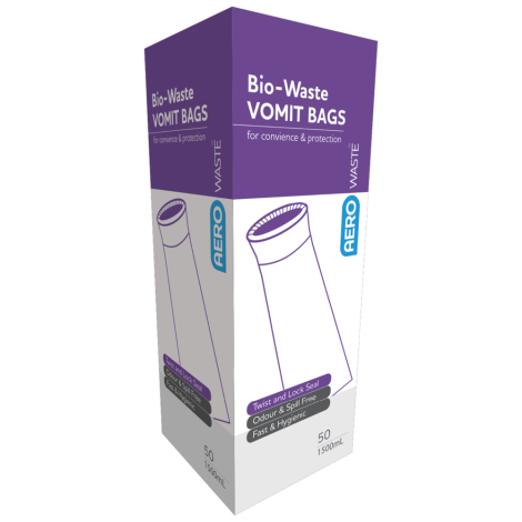 AEROWASTE Bio-Waste Vomit Bag 1500ml Box/50 - AW1510 , 