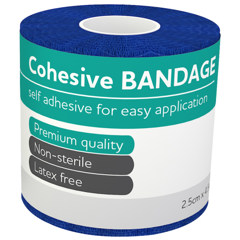 AEROBAN Cohesive Bandage 2.5cm x 4.5M Wrap/12 - ABCH25 , 
