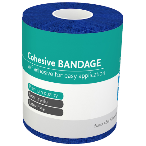 AEROBAN Cohesive Bandage 5.0cm x 4.5M Wrap/12 - ABCH50 , 