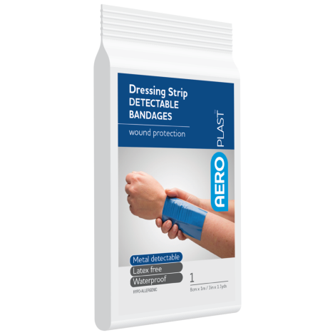 AEROPLAST Premium Detectable Dressing Strip 8cm x 1M - AD1007B , 
