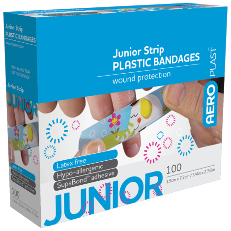 AEROPLAST Plastic Junior Strip 7.2 x 1.9cm Box/100 - APC100 , 
