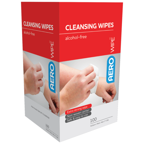 AEROWIPE Alcohol-Free Cleansing Wipes Box/100 - AW8100 , 