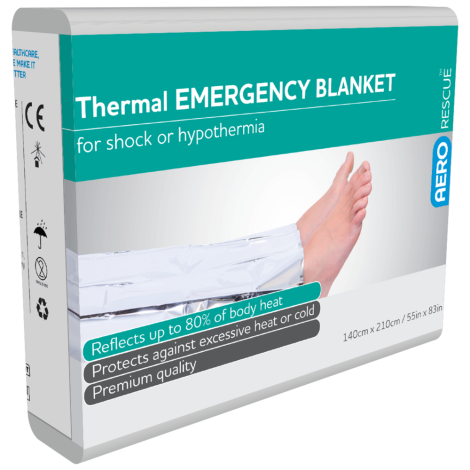 AERORESCUE Thermal Blanket 140cm x 210cm Bag/100 - ATB130 , 