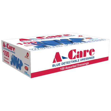 A-CARE Detectable Assorted Dressings Box/100 - AC106 , 