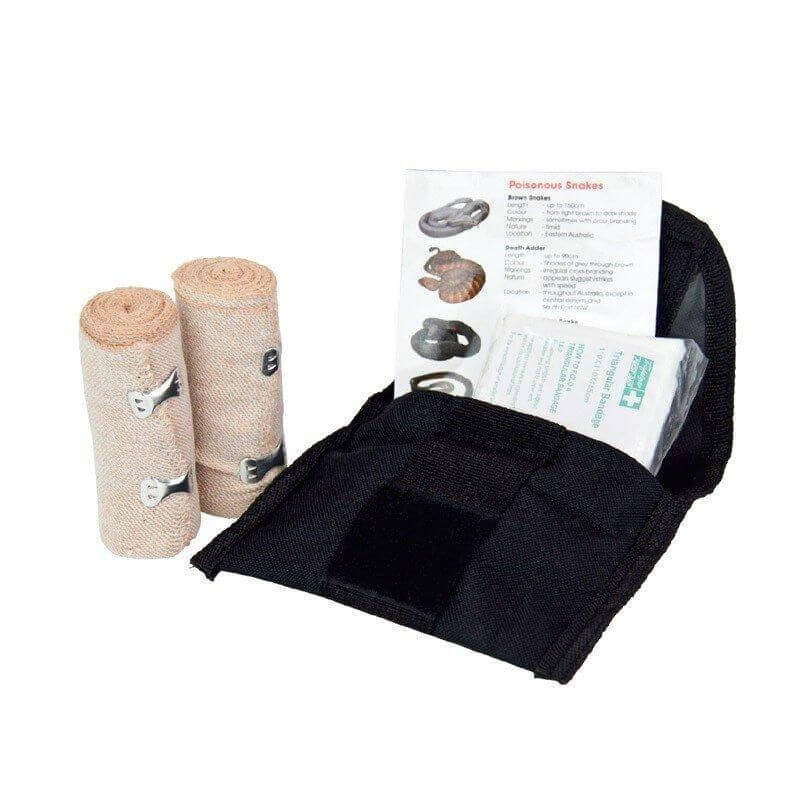 Snake bite first aid kit packed for remote area relocation