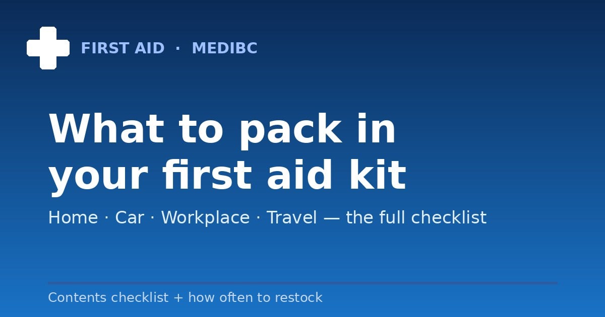 First aid kit contents checklist Australia